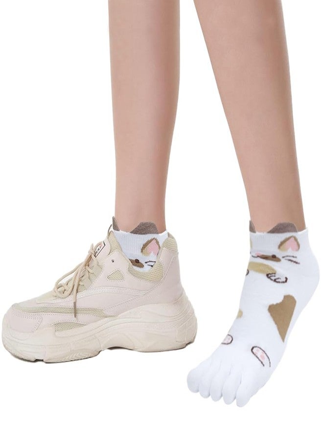 ABTRAV Womens Funny Toe Socks Five Finger Low Cut Socks Cartoon Toe Seperated Cotton Running Ankle Socks - Image 2
